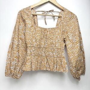CIRCUS NY By Sam Edelman NWT Women's XS Watercolor Peplum Top 100% Cotton‎